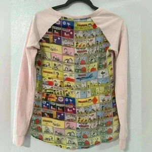 158. peanuts Long Sleeve Shirt Pink Color Size xs